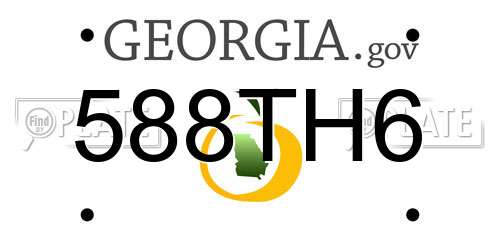 588TH6 Georgia License Plate
