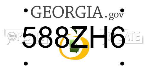 588ZH6 Georgia License Plate