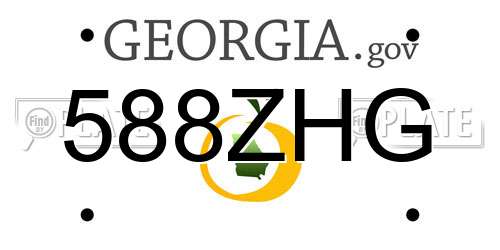 588ZHG Georgia License Plate
