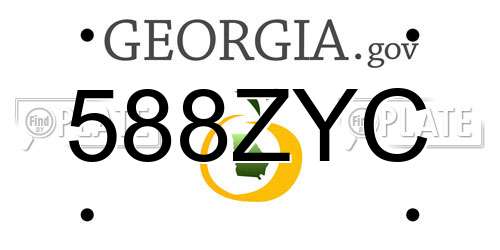 588ZYC Georgia License Plate