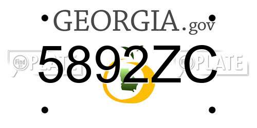 5892ZC Georgia License Plate