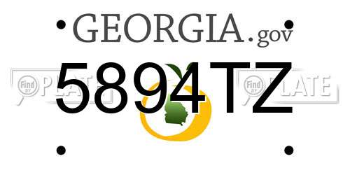 5894TZ Georgia License Plate