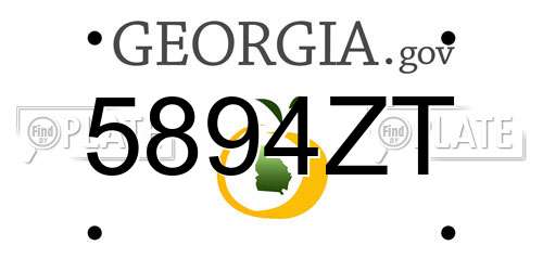 5894ZT Georgia License Plate