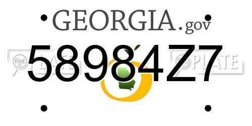 58984Z7 Georgia License Plate