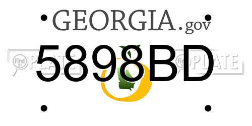 5898BD Georgia License Plate