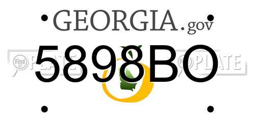 5898BO Georgia License Plate