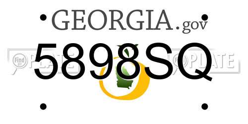 5898SQ Georgia License Plate
