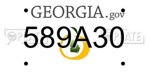 589A30 Georgia License Plate