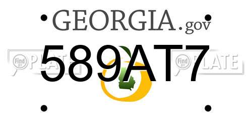 589AT7 Georgia License Plate
