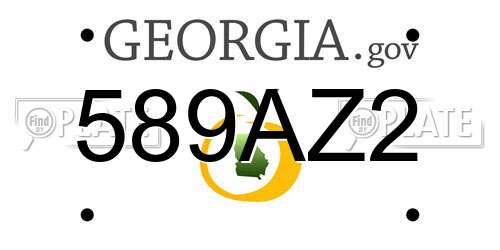 589AZ2 Georgia License Plate