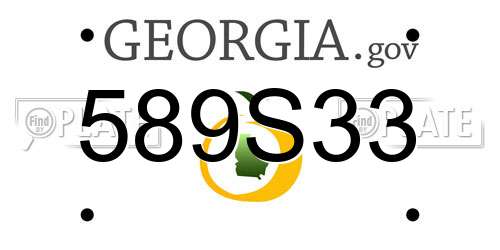 589S33 Georgia License Plate