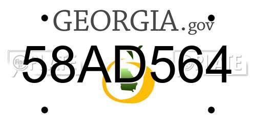 58AD564 Georgia License Plate