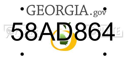 58AD864 Georgia License Plate