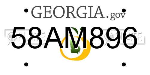 58AM896 Georgia License Plate