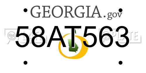 58AT563 Georgia License Plate
