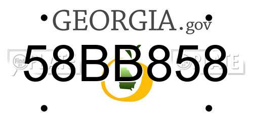 58BB858 Georgia License Plate