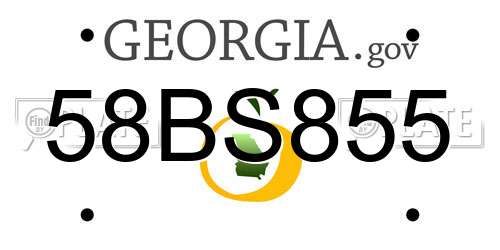 58BS855 Georgia License Plate