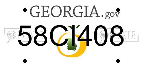 58CI408 Georgia License Plate