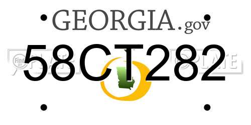 58CT282 Georgia License Plate