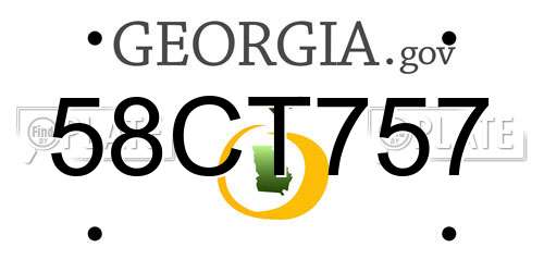 58CT757 Georgia License Plate