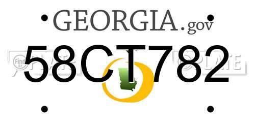 58CT782 Georgia License Plate