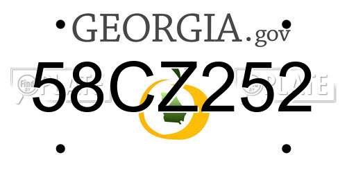 58CZ252 Georgia License Plate