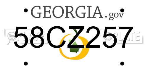 58CZ257 Georgia License Plate