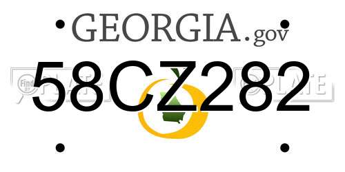 58CZ282 Georgia License Plate