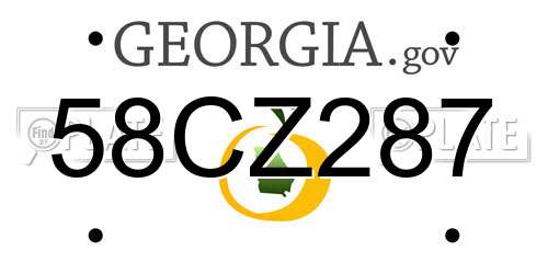 58CZ287 Georgia License Plate