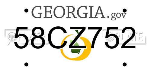 58CZ752 Georgia License Plate