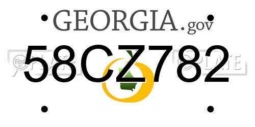 58CZ782 Georgia License Plate