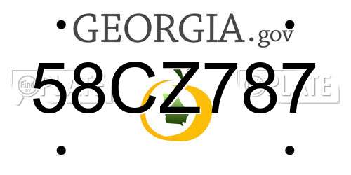 58CZ787 Georgia License Plate