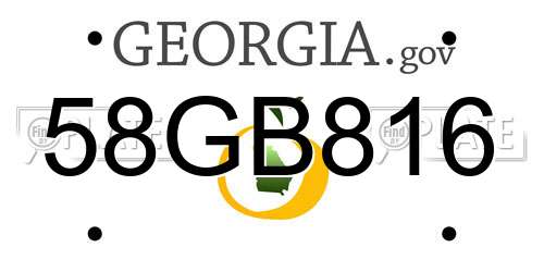 58GB816 Georgia License Plate