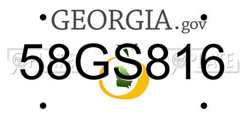 58GS816 Georgia License Plate