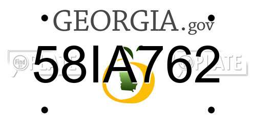 58IA762 Georgia License Plate