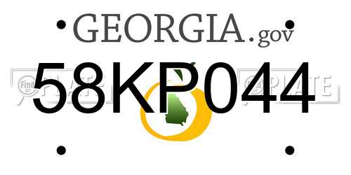 58KP044 Georgia License Plate