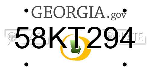 58KT294 Georgia License Plate