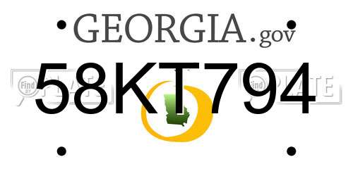 58KT794 Georgia License Plate