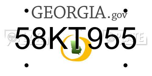 58KT955 Georgia License Plate