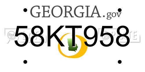 58KT958 Georgia License Plate