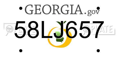 58LJ657 Georgia License Plate