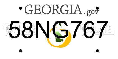 58NG767 Georgia License Plate