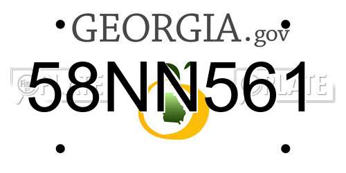 58NN561 Georgia License Plate