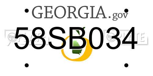 58SB034 Georgia License Plate