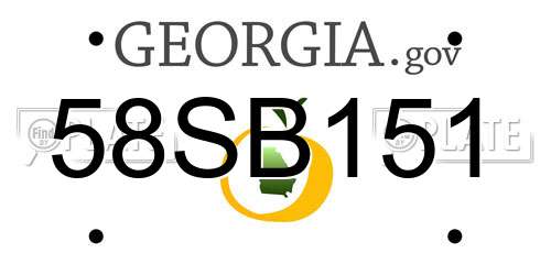 58SB151 Georgia License Plate