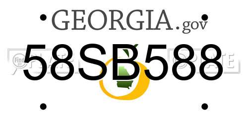58SB588 Georgia License Plate