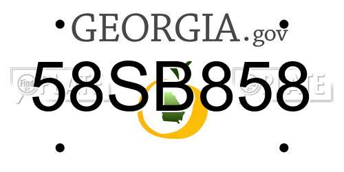 58SB858 Georgia License Plate
