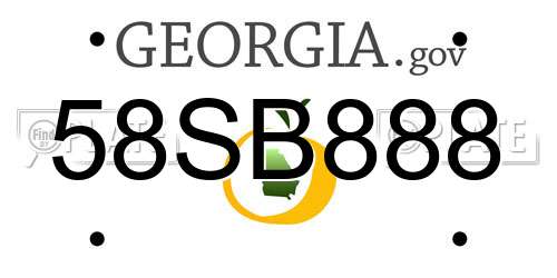 58SB888 Georgia License Plate