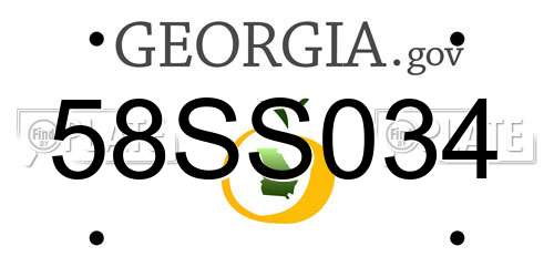 58SS034 Georgia License Plate