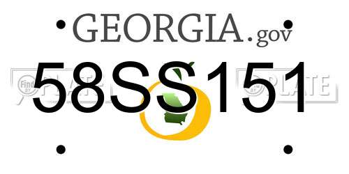58SS151 Georgia License Plate